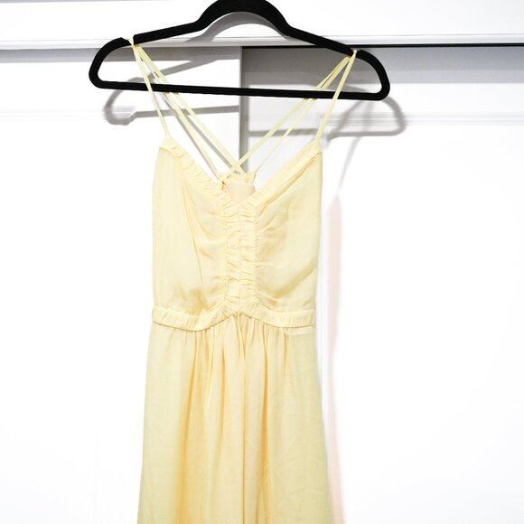 Intermix Size XS /US0 Chelsea Yellow Chiffon Maxi Dress 100% Silk Maxi Dress - Picture 7 of 10
